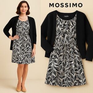 ⭐️NWT,Massimo,Lacy Leaves,Printed Dress,Drawstring Waist,FULL Skirt,Size XXL